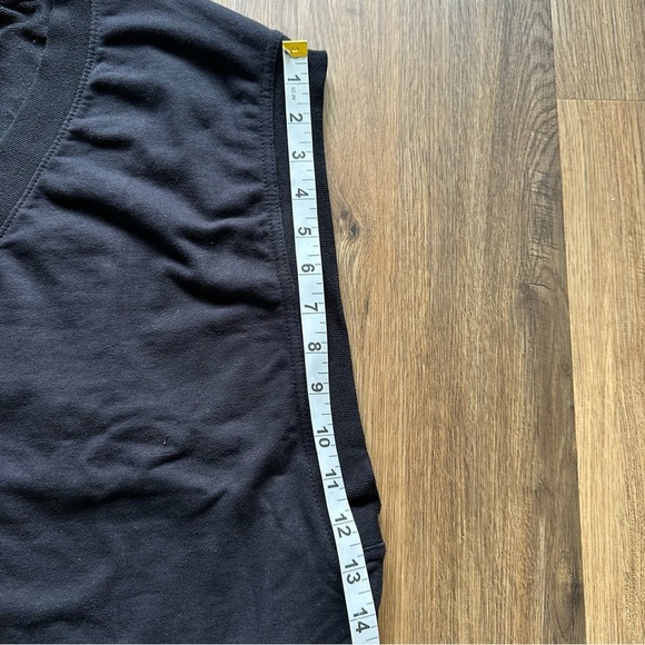 ATHLETA Black Retroterry V-Neck Sweatshirt Tee Plus Size 1X Minimalist Comfy - Picture 9 of 10